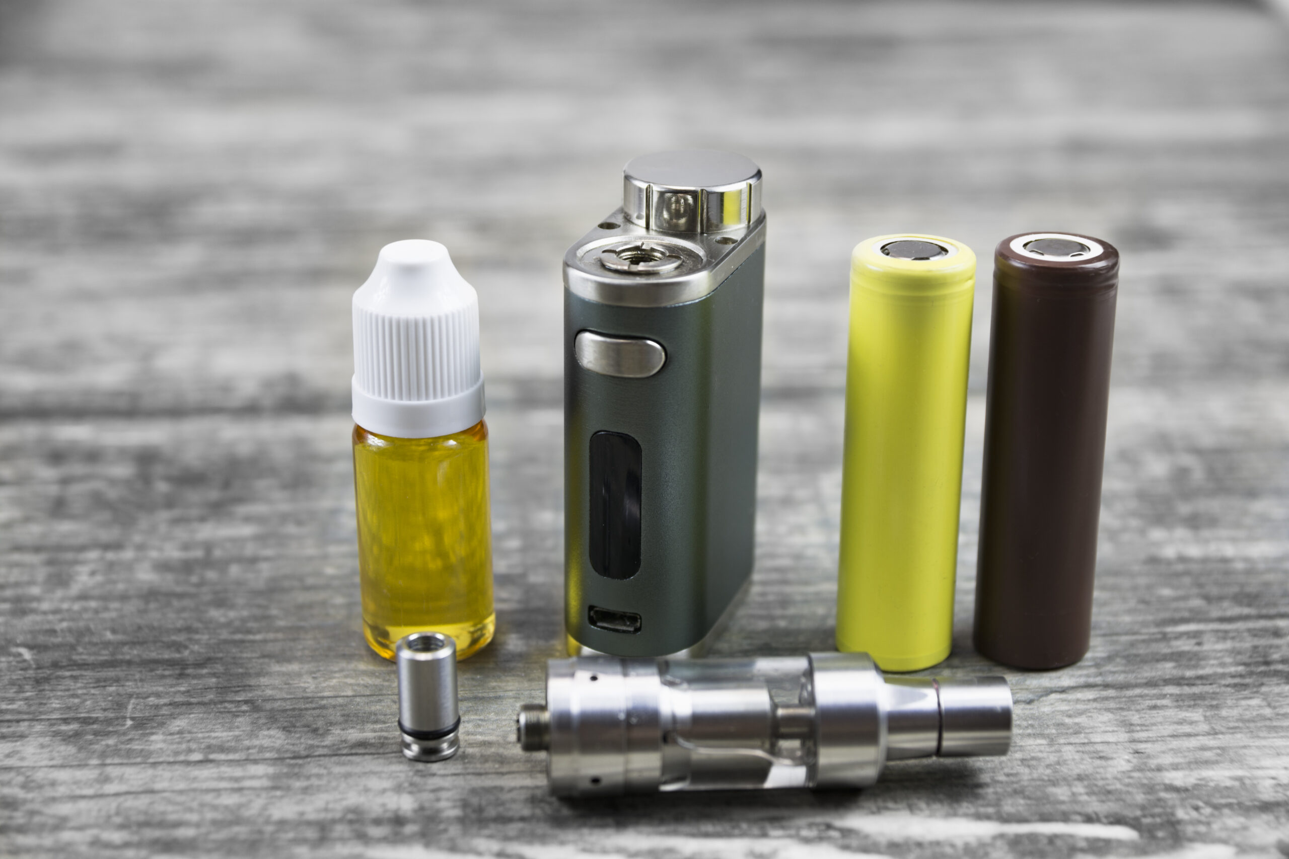 E - cigarette for vaping , technical devices.The liquid in the bottle