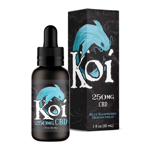 koi 250mg cbd vape tincture blue raspberry dragon fruit