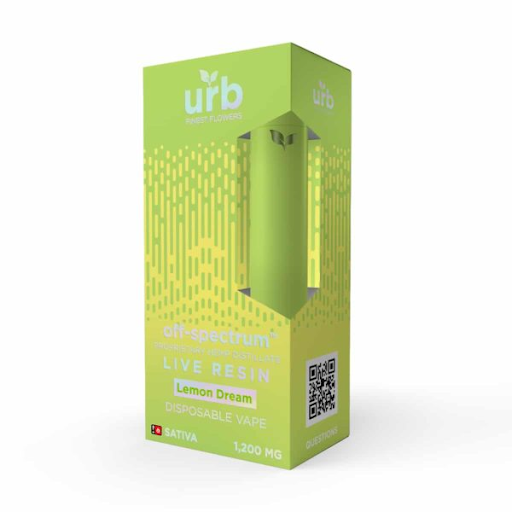 Urb Live Resin Off Spectrum Disposable 1,200mg Sativa Lemon Dream