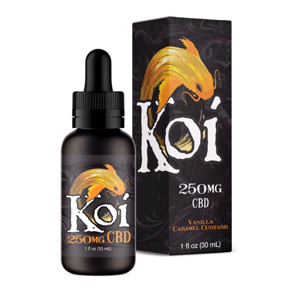 Koi-CBD-Vape-Tincture-Vanilla-Caramel-Custard-250mg